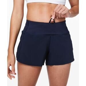 Lululemon Athletica Speed Up High-Rise Short 4" Updated Fit True Navy Blue 10